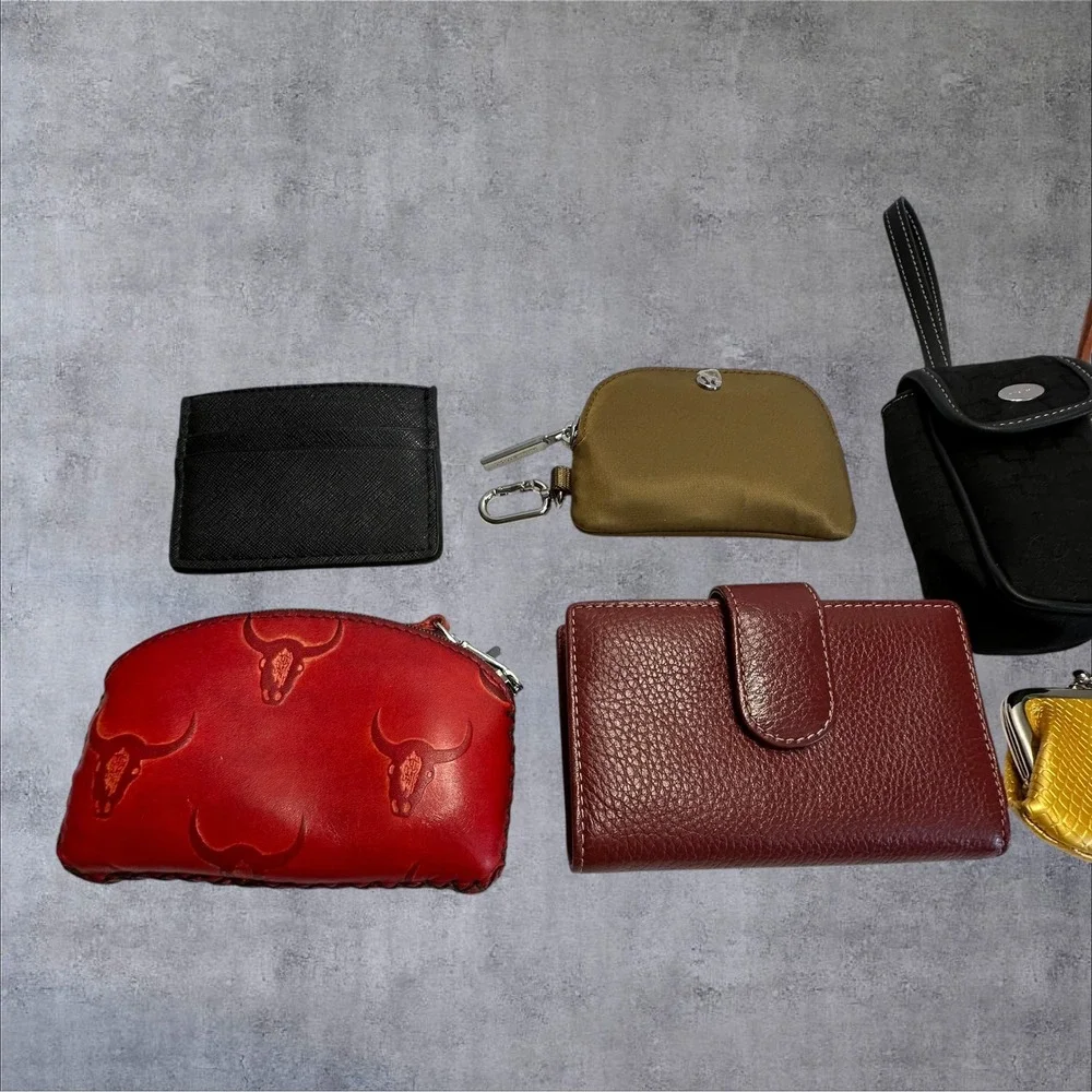 Wallet Pouch Lot of 7‎ Womens Multicolor Excellent Leather/Faux Leather Set
